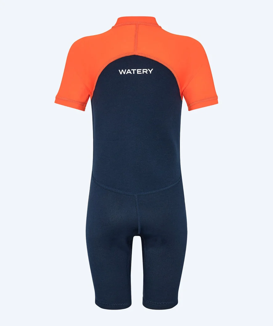 Watery UV Neoprenanzug für Kinder - Calypso Shorty - Orange/Blau - Image 4