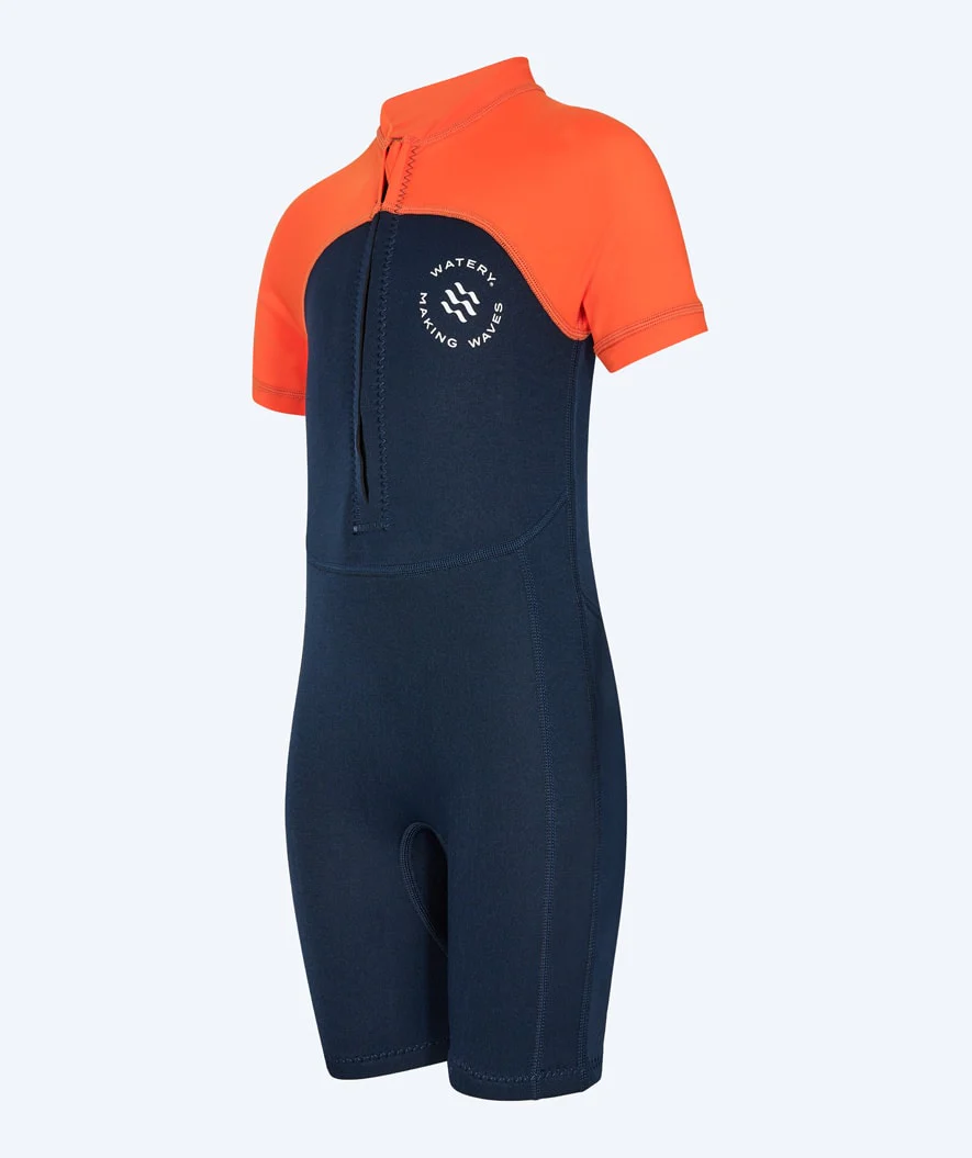 Watery UV Neoprenanzug für Kinder - Calypso Shorty - Orange/Blau - Image 6