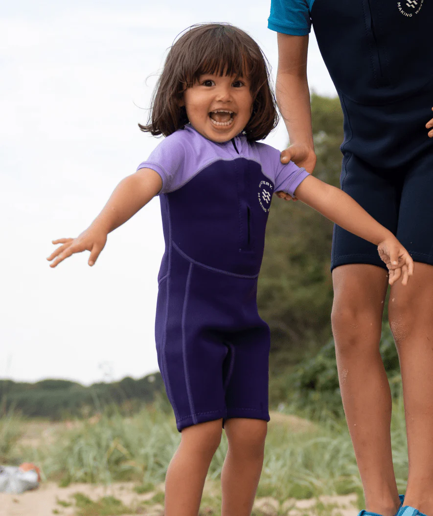 Watery UV Neoprenanzug für Kinder - Calypso Shorty - Orange/Blau - Image 7