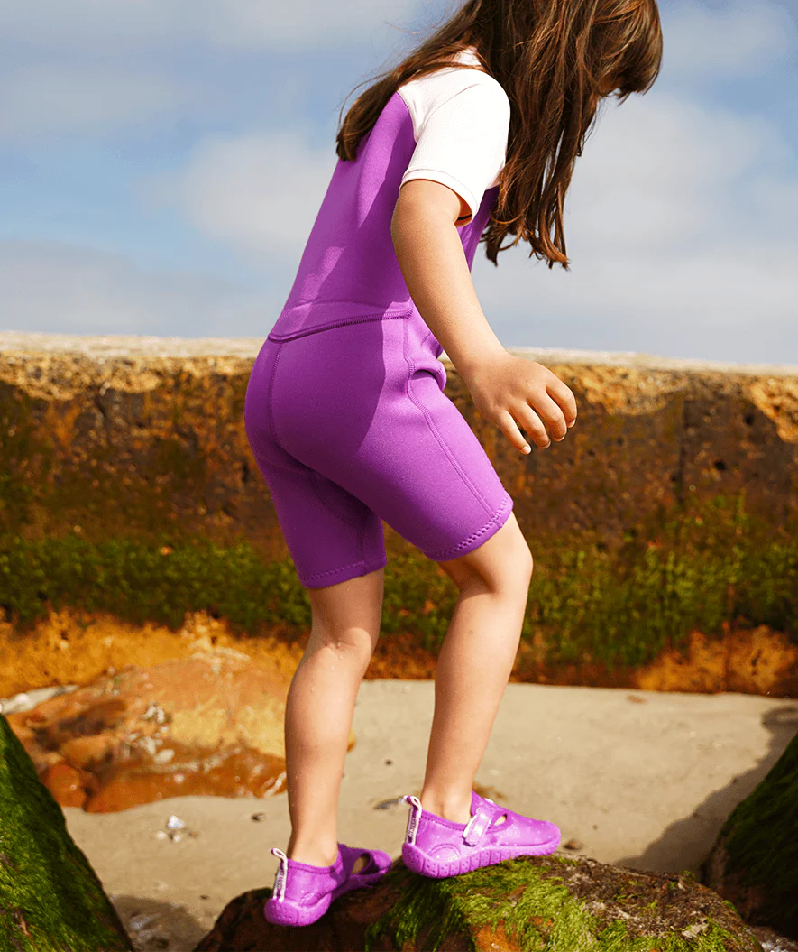 Watery UV Neoprenanzug für Kinder - Calypso Shorty - Orange/Blau - Image 9