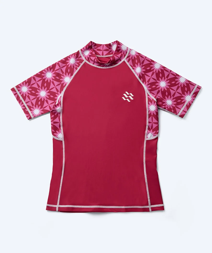 Watery UV Shirt für Damen - Aiko Kurzarm Rashguard - Rosa/Dunkelrot - Image 10