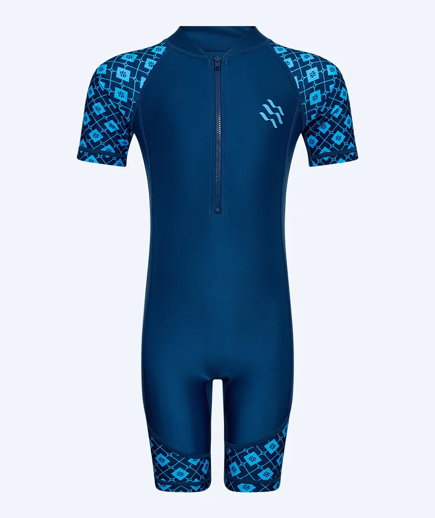Watery UV Anzug für Kinder - Athena Kurzarm Rashguard - Donkerblau - Image 3