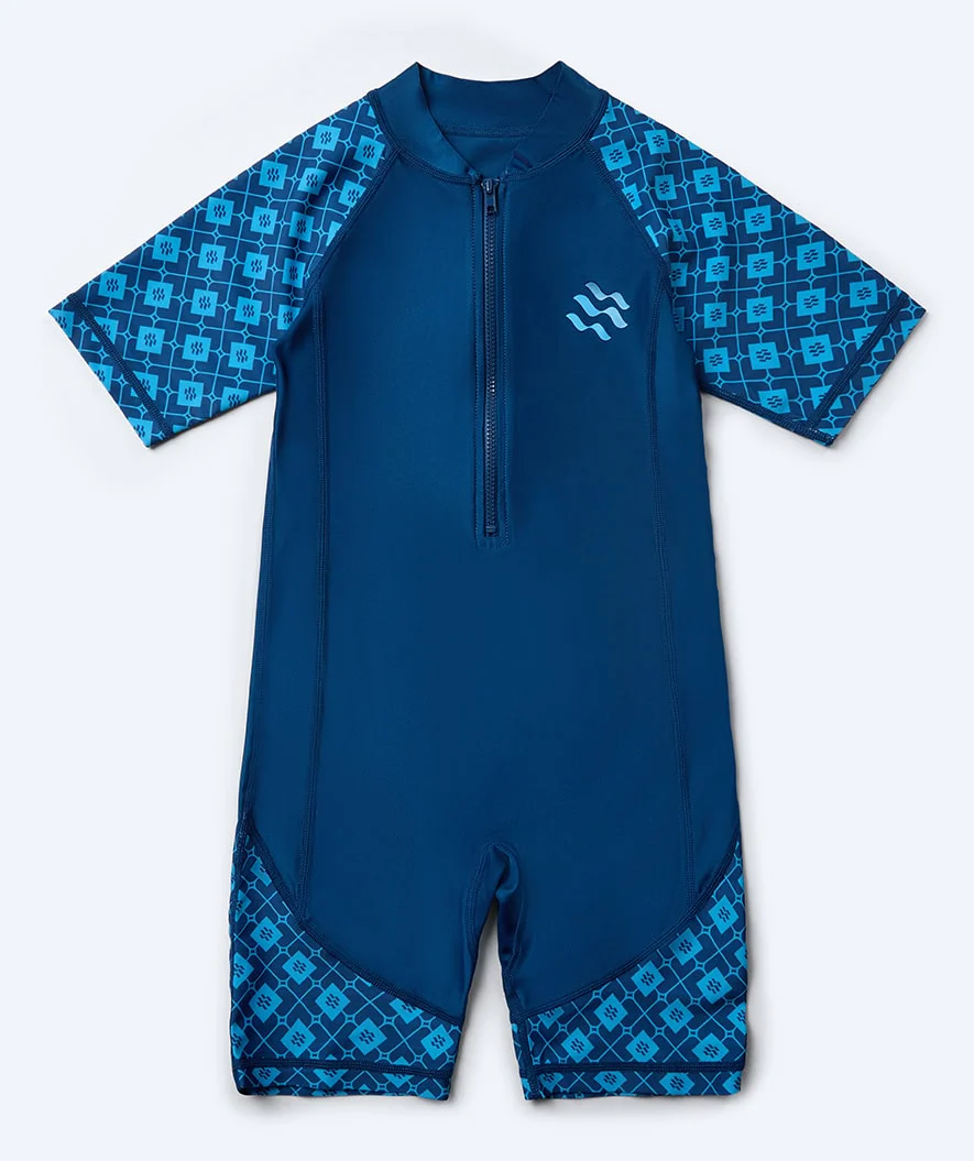 Watery UV Anzug für Kinder - Athena Kurzarm Rashguard - Donkerblau - Image 4