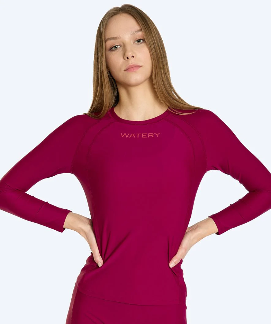 Watery UV Shirt für Damen - Remington Langarm Rashguard - Dunkelrot - Image 3