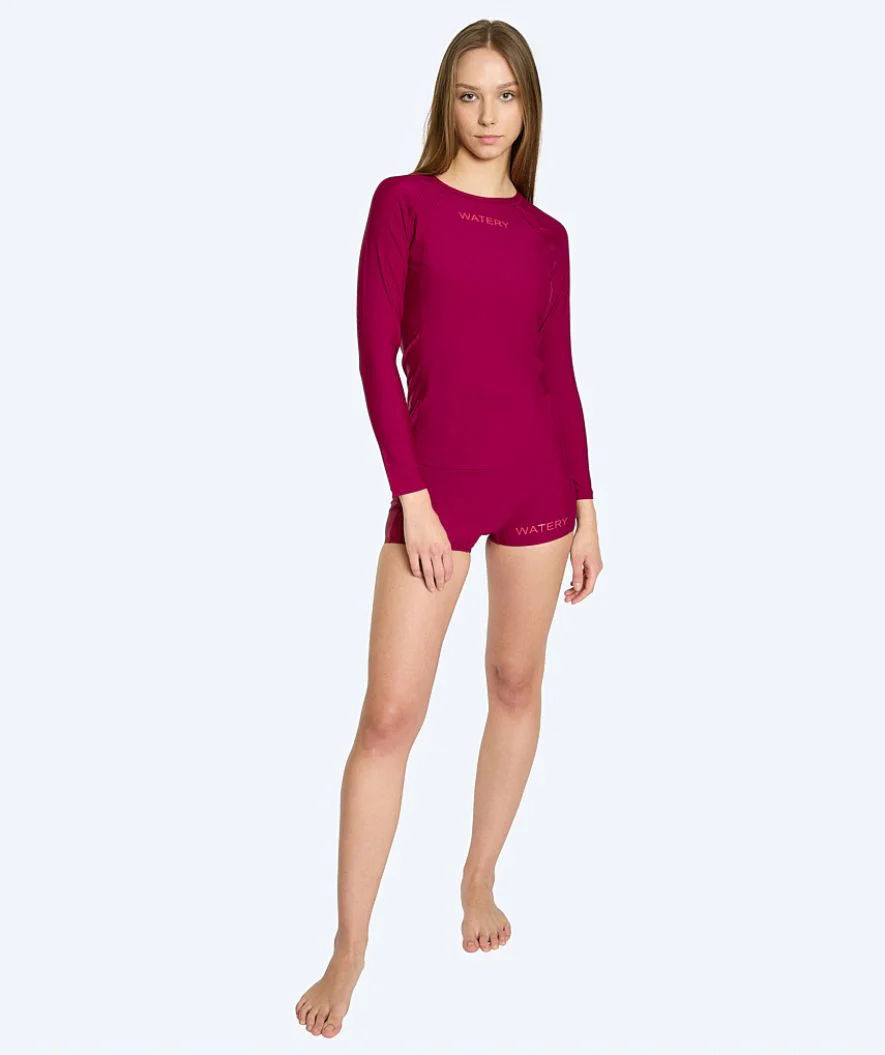 Watery UV Shirt für Damen - Remington Langarm Rashguard - Dunkelrot - Image 5