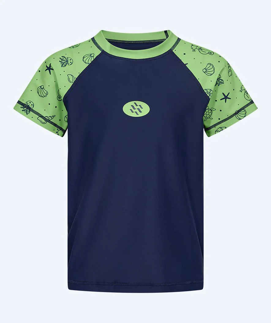 Watery UV Shirt für Kinder - Brandman Kurzarm Rashguard - Grün/Blau - Image 10