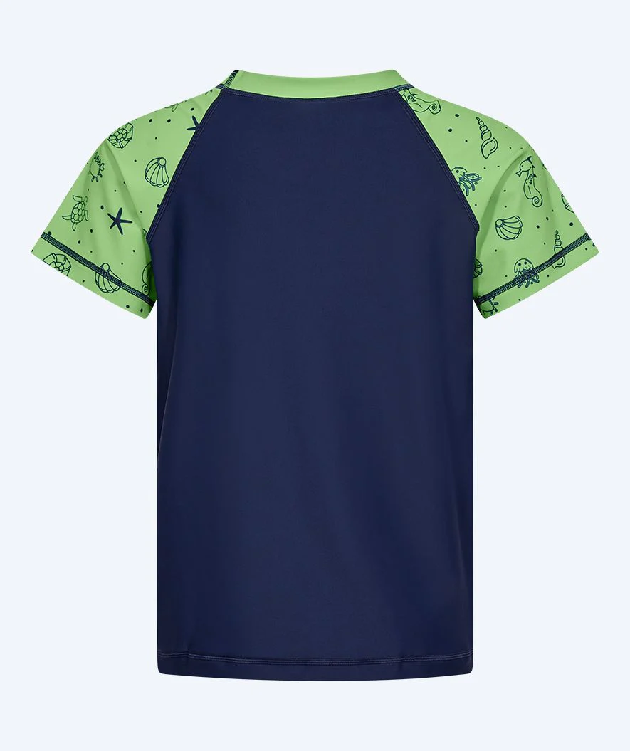 Watery UV Shirt für Kinder - Brandman Kurzarm Rashguard - Grün/Blau - Image 9