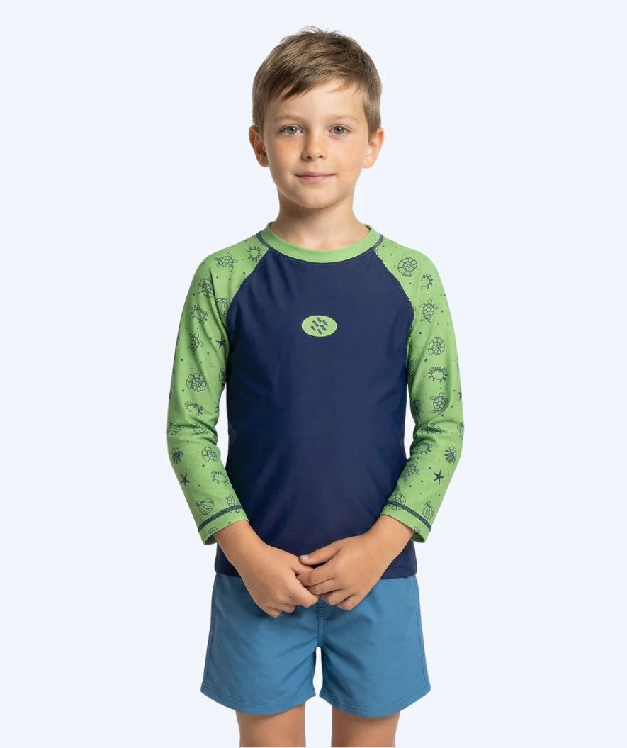 Watery UV Shirt für Kinder - Brandman Langarm Rashguard - Grün/Blau