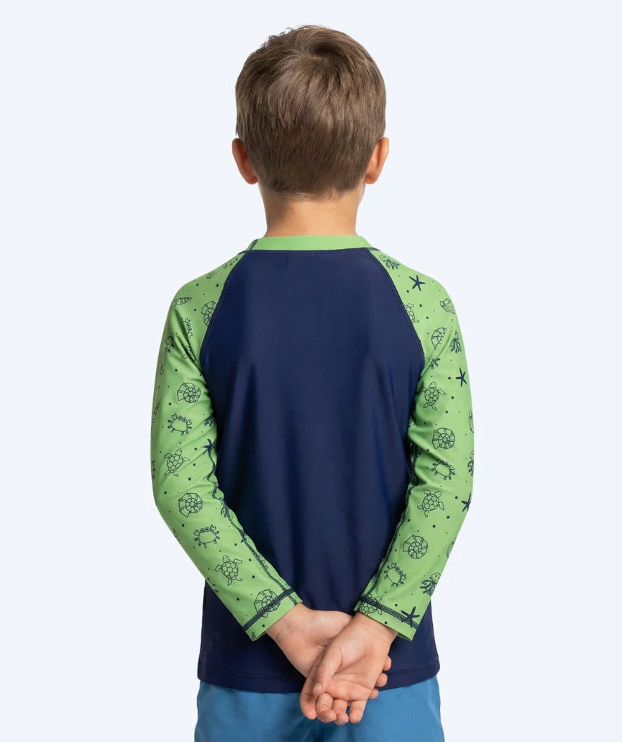 Watery UV Shirt für Kinder - Brandman Langarm Rashguard - Grün/Blau - Image 2