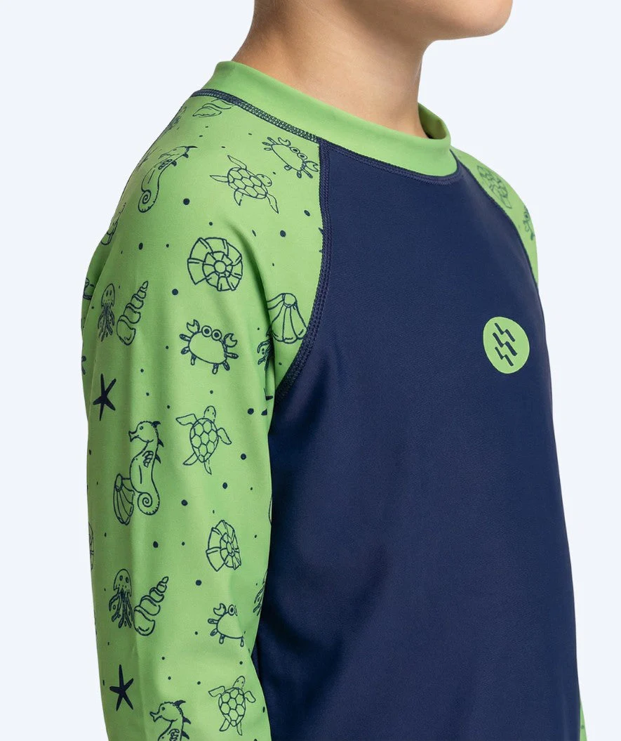 Watery UV Shirt für Kinder - Brandman Langarm Rashguard - Grün/Blau - Image 3