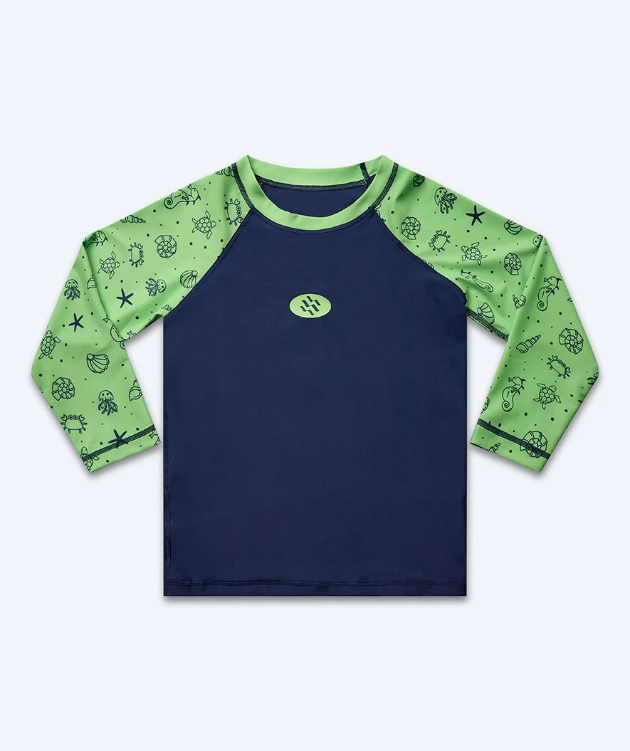 Watery UV Shirt für Kinder - Brandman Langarm Rashguard - Grün/Blau - Image 9