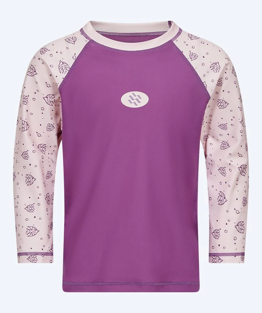 Watery UV Shirt für Kinder - Brandman Langarm Rashguard - Rosa/Lila - Image 10