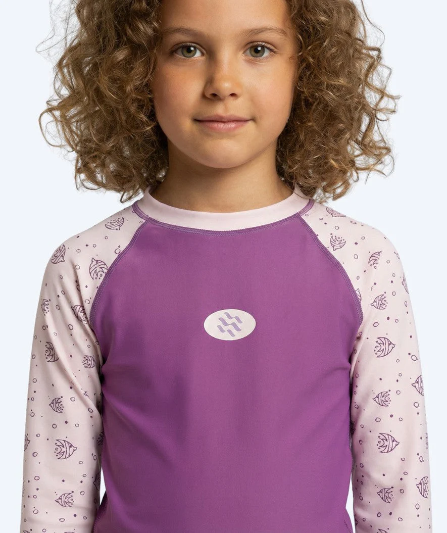 Watery UV Shirt für Kinder - Brandman Langarm Rashguard - Rosa/Lila - Image 7