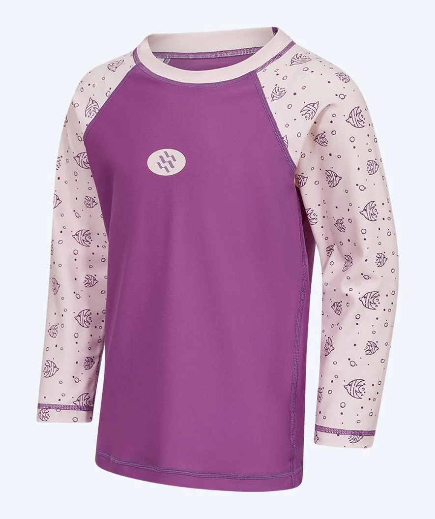 Watery UV Shirt für Kinder - Brandman Langarm Rashguard - Rosa/Lila - Image 8