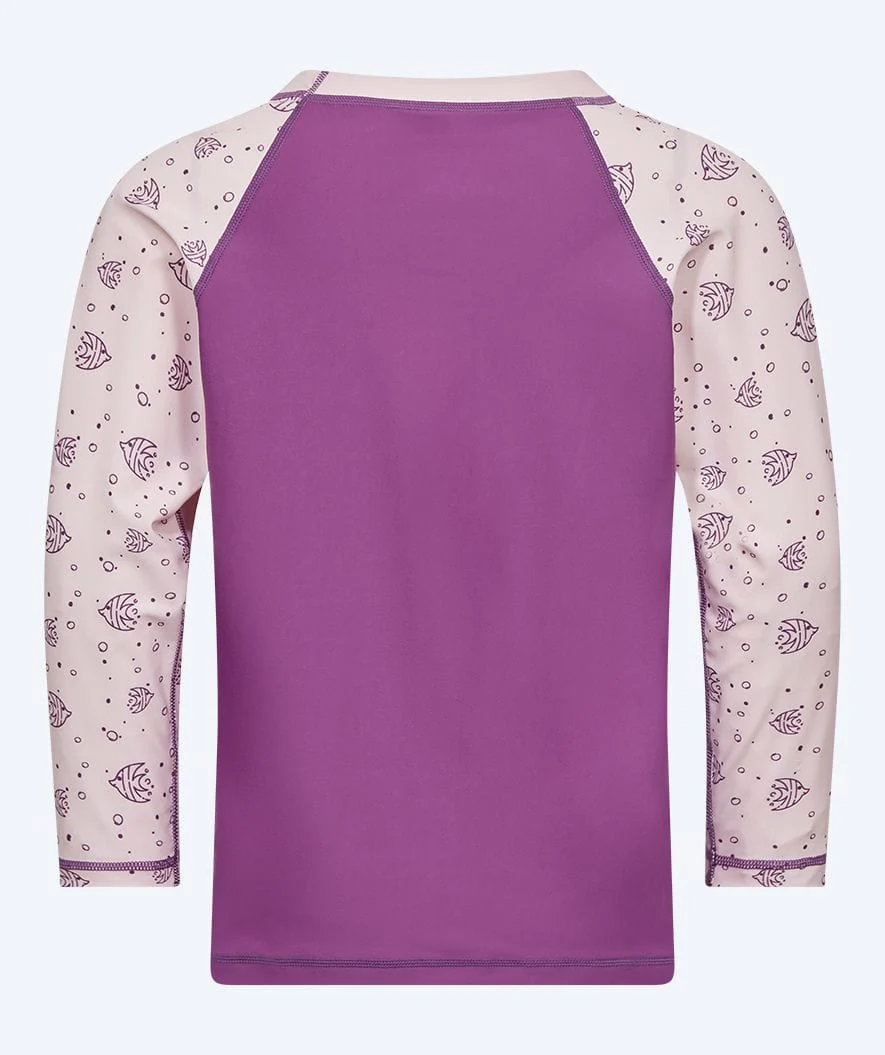 Watery UV Shirt für Kinder - Brandman Langarm Rashguard - Rosa/Lila - Image 9