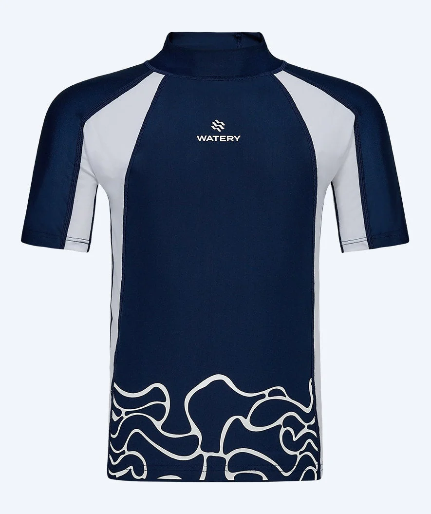 Watery UV Shirt für Kinder - Chilton Kurzarm Rashguard - Donkerblau/Weiß - Image 10