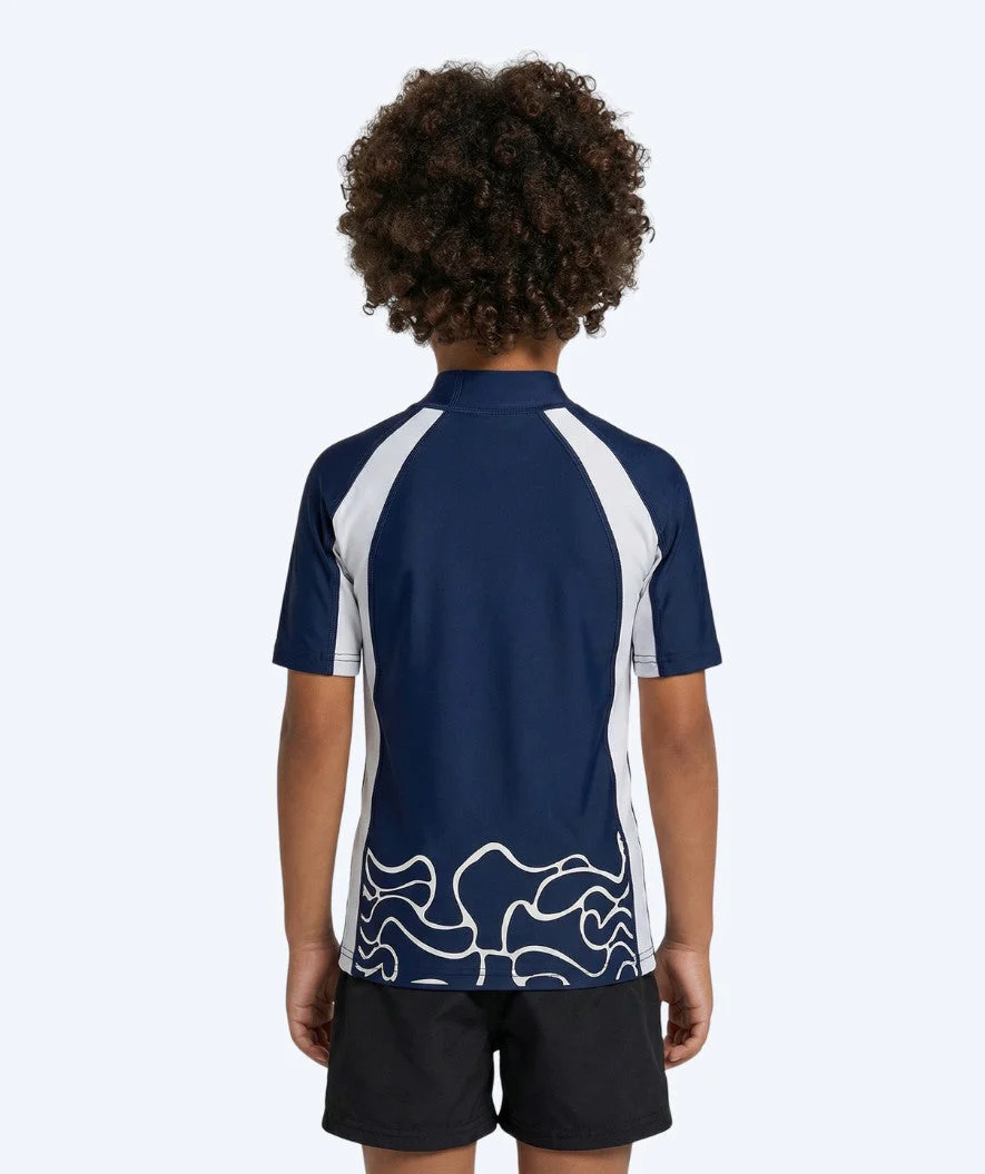 Watery UV Shirt für Kinder - Chilton Kurzarm Rashguard - Donkerblau/Weiß - Image 2