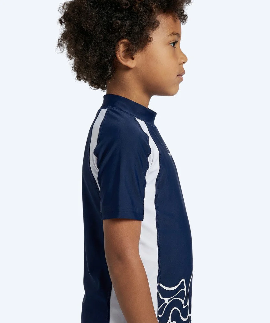 Watery UV Shirt für Kinder - Chilton Kurzarm Rashguard - Donkerblau/Weiß - Image 3