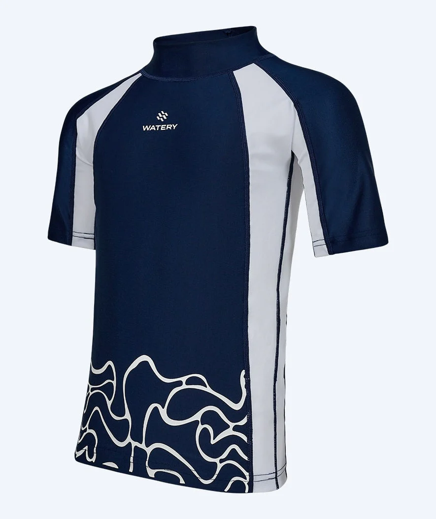 Watery UV Shirt für Kinder - Chilton Kurzarm Rashguard - Donkerblau/Weiß - Image 9