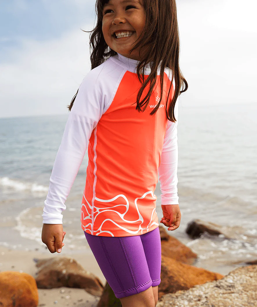 Watery UV Shirt für Kinder - Chilton Kurzarm Rashguard - Hellrosa/Weiß - Image 4