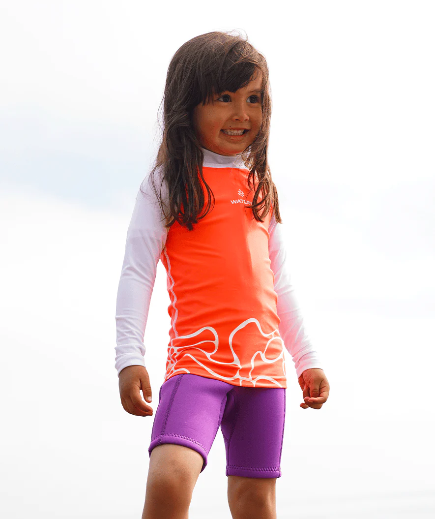 Watery UV Shirt für Kinder - Chilton Kurzarm Rashguard - Hellrosa/Weiß - Image 6