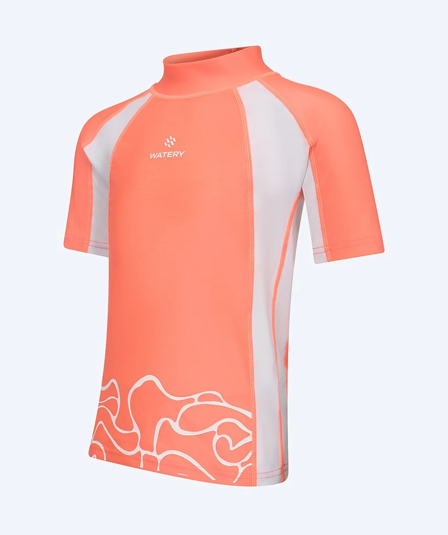 Watery UV Shirt für Kinder - Chilton Kurzarm Rashguard - Hellrosa/Weiß - Image 7