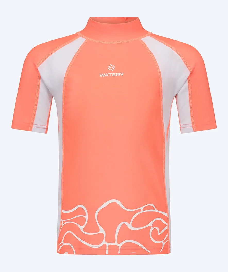 Watery UV Shirt für Kinder - Chilton Kurzarm Rashguard - Hellrosa/Weiß - Image 8