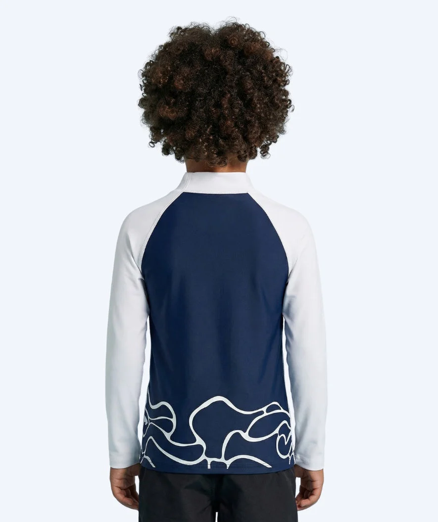 Watery UV Shirt für Kinder - Chilton Langarm Rashguard - Donkerblau/Weiß - Image 2