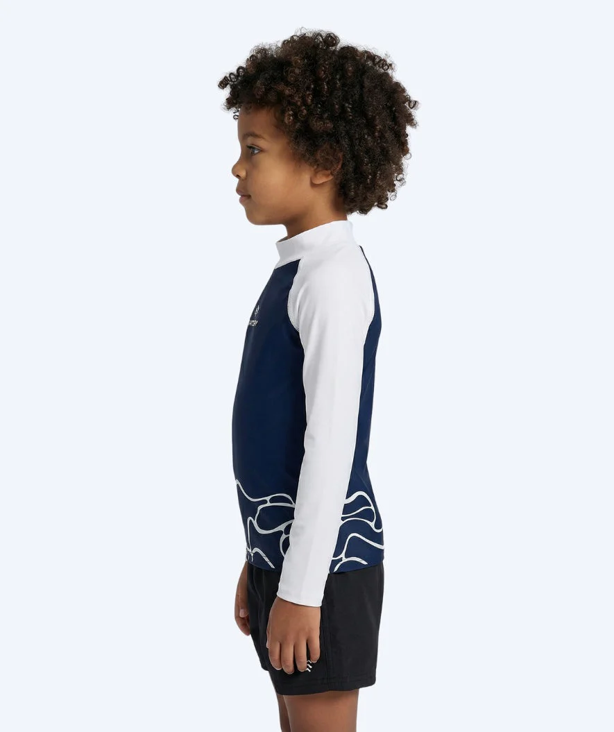 Watery UV Shirt für Kinder - Chilton Langarm Rashguard - Donkerblau/Weiß - Image 3
