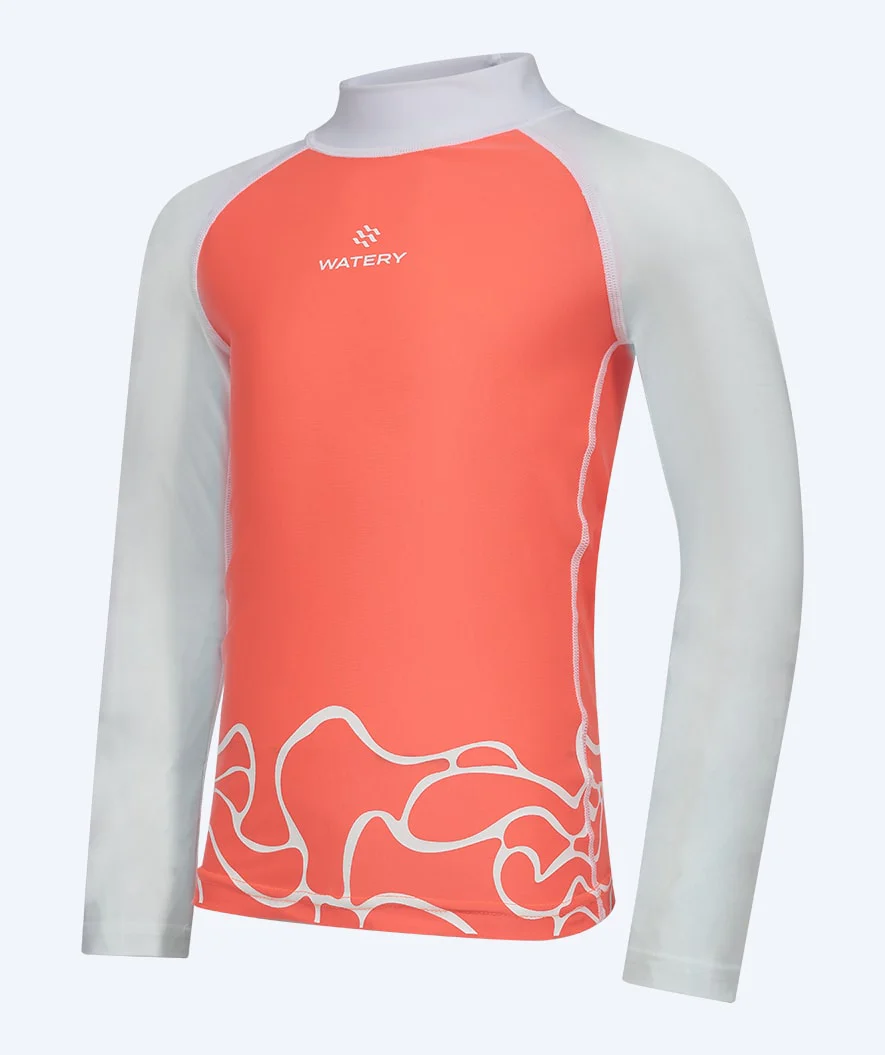 Watery UV Shirt für Kinder - Chilton Langarm Rashguard - Hellrosa/Weiß - Image 10