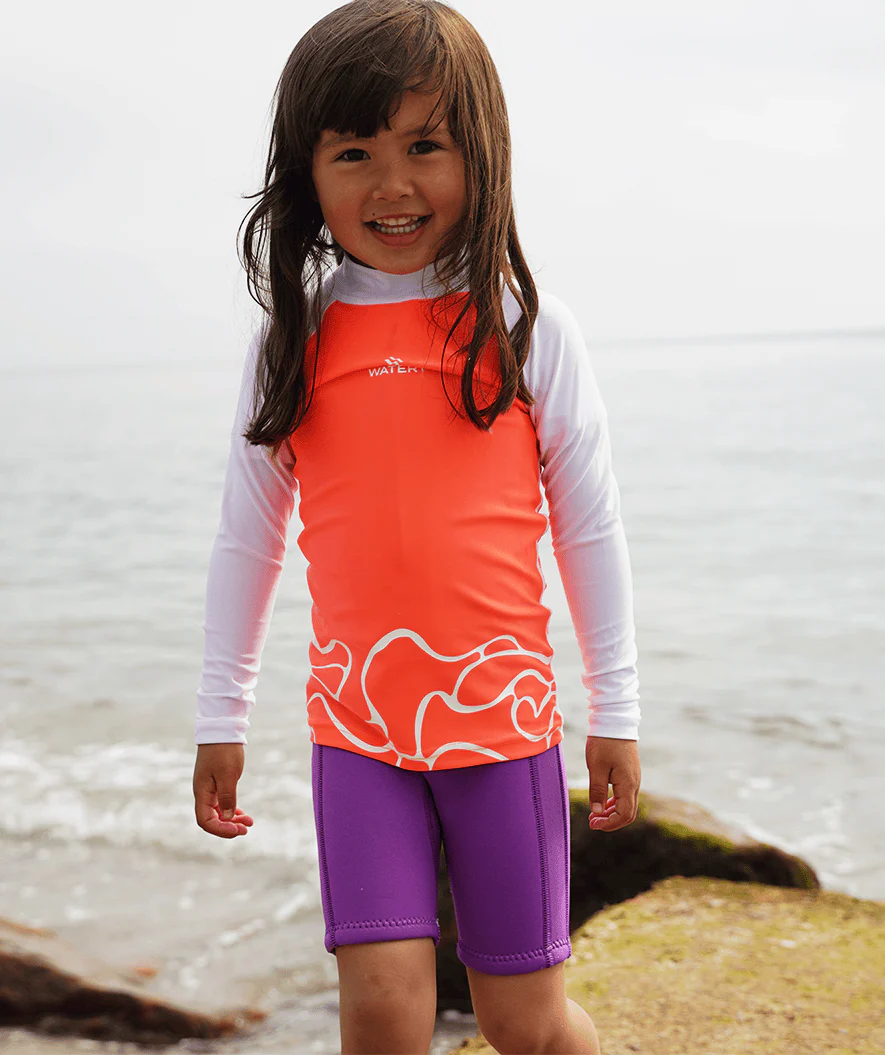 Watery UV Shirt für Kinder - Chilton Langarm Rashguard - Hellrosa/Weiß - Image 8