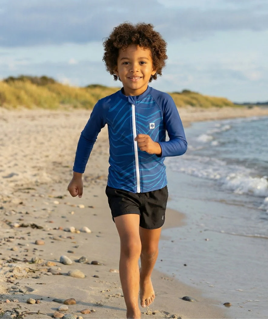 Watery UV Shirt für Kinder - Fjord Langarm Rashguard - Donkerblau - Image 6