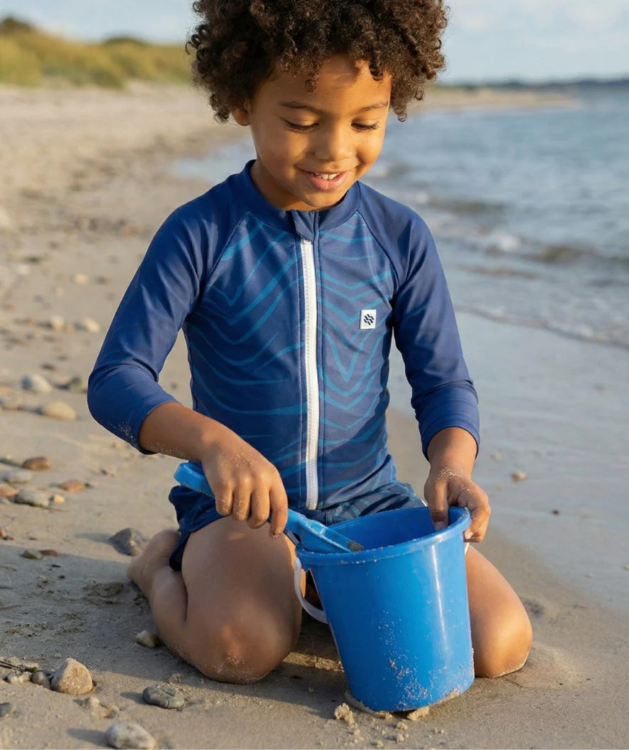 Watery UV Shirt für Kinder - Fjord Langarm Rashguard - Donkerblau - Image 7