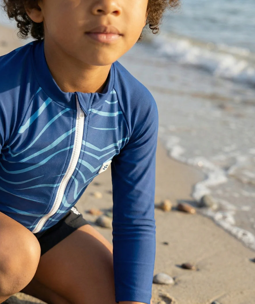 Watery UV Shirt für Kinder - Fjord Langarm Rashguard - Donkerblau - Image 8