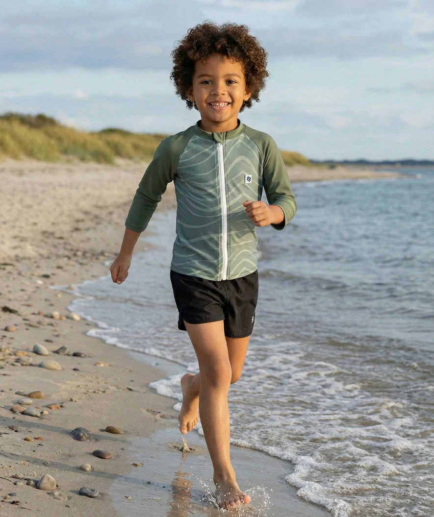 Watery UV Shirt für Kinder - Fjord Langarm Rashguard - Grün - Image 5