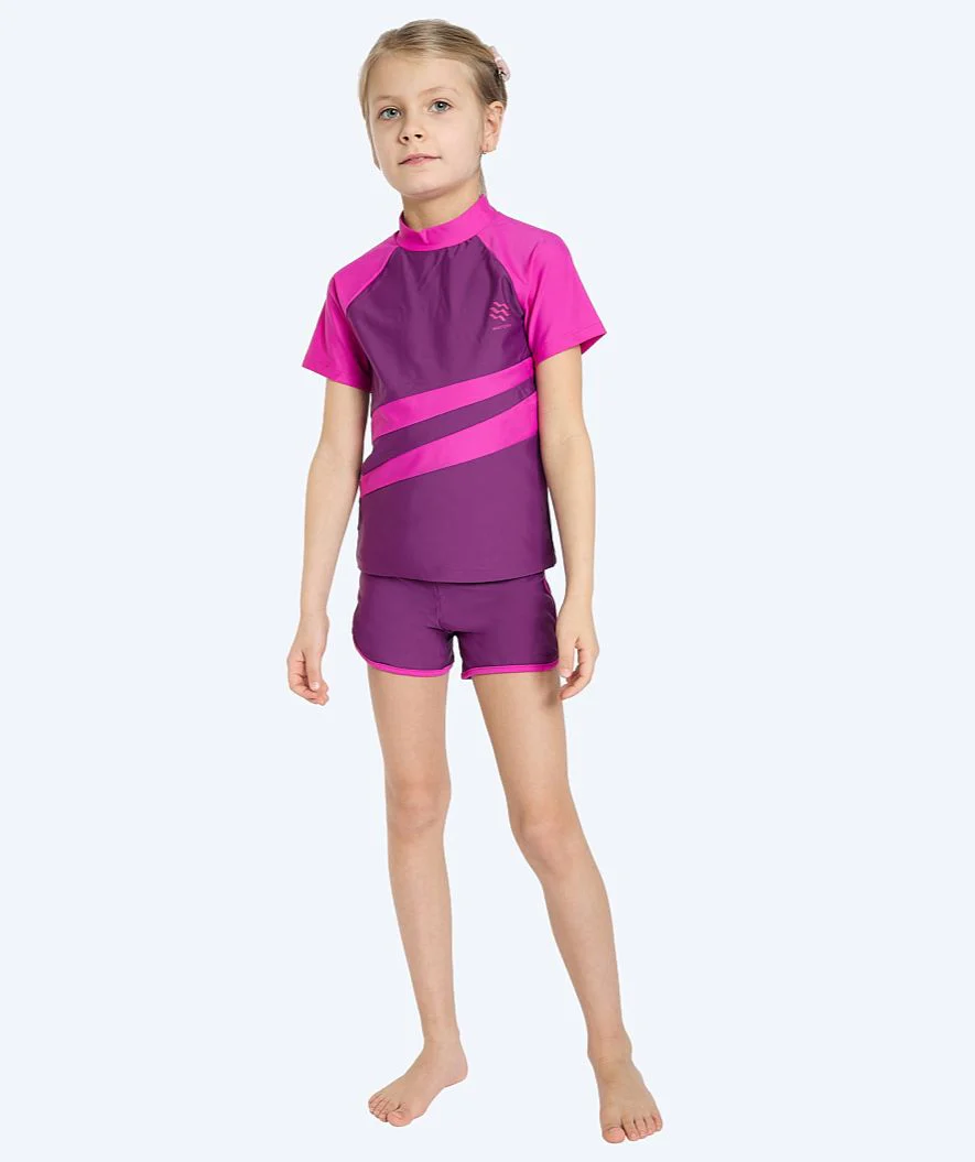 Watery UV Shirt für Kinder - Manami Kurzarm Rashguard - Lila - Image 3