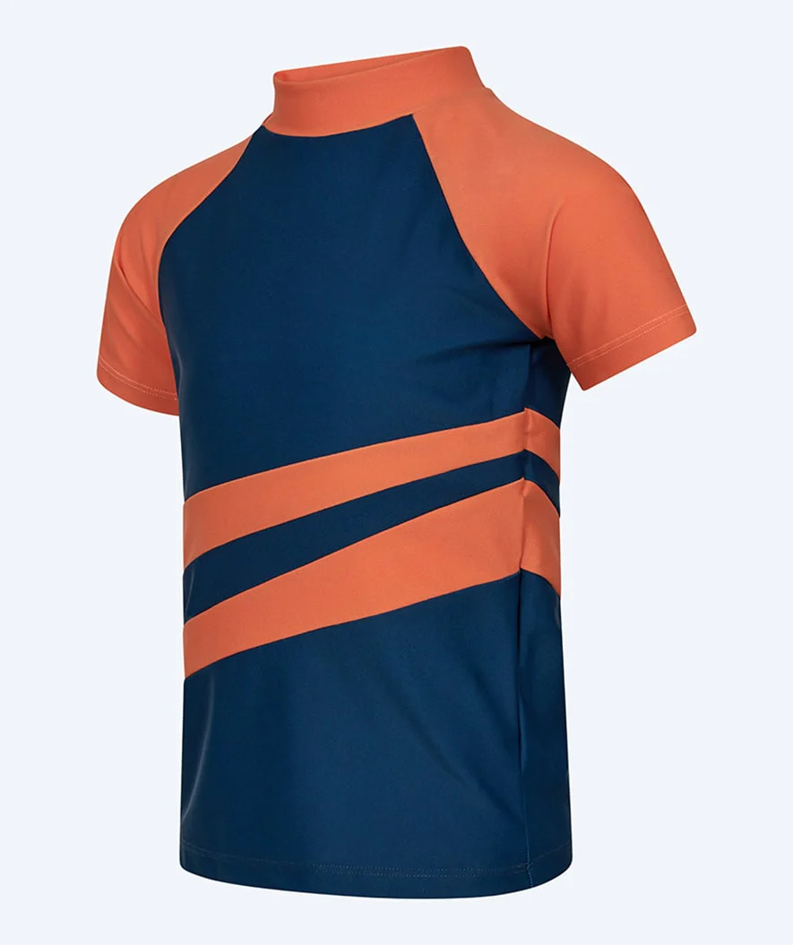 Watery UV Shirt für Kinder - Manami Kurzarm Rashguard - Orange/Blau - Image 6