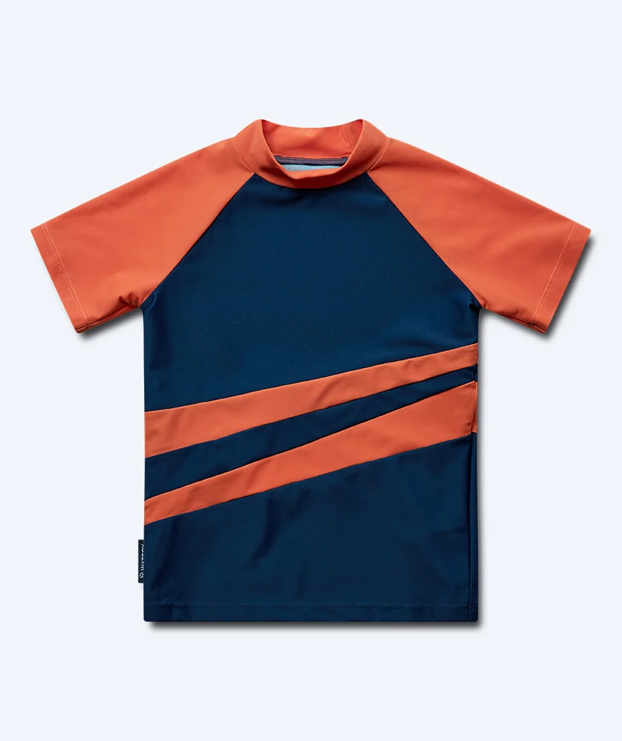 Watery UV Shirt für Kinder - Manami Kurzarm Rashguard - Orange/Blau - Image 9