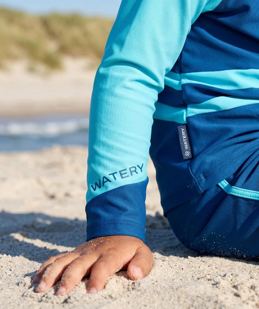 Watery UV Shirt für Kinder - Manami Langarm Rashguard - Atlantic Blue - Image 6