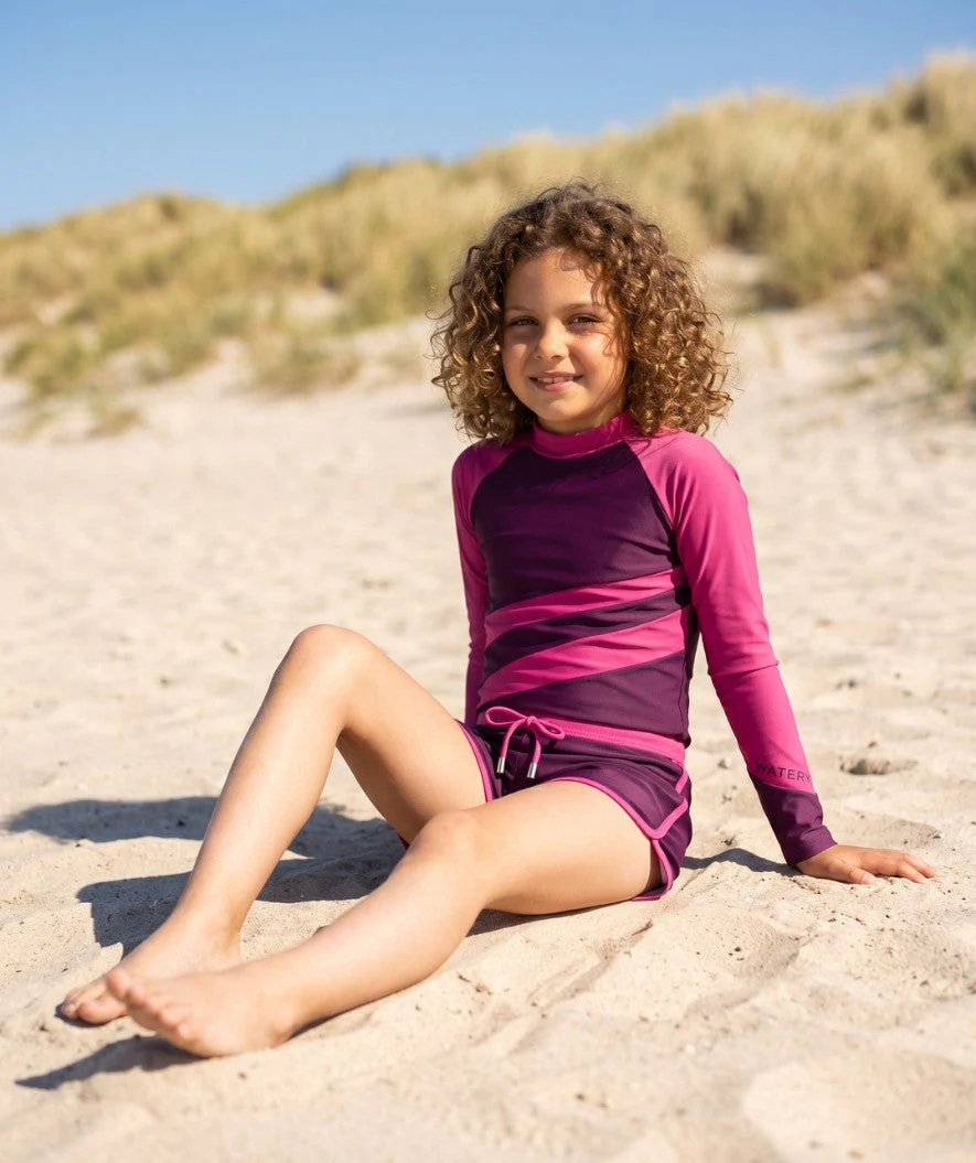 Watery UV Shirt für Kinder - Manami Langarm Rashguard - Lila - Image 4