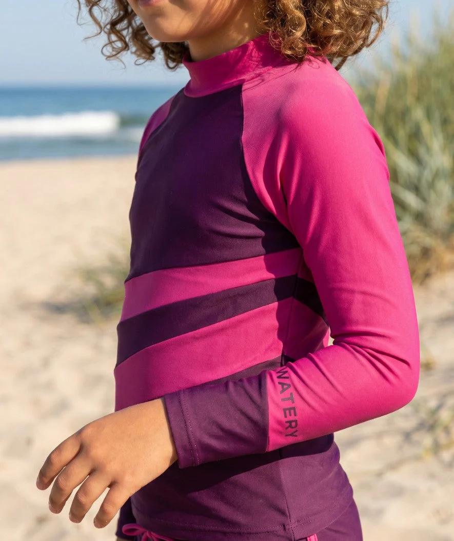 Watery UV Shirt für Kinder - Manami Langarm Rashguard - Lila - Image 5