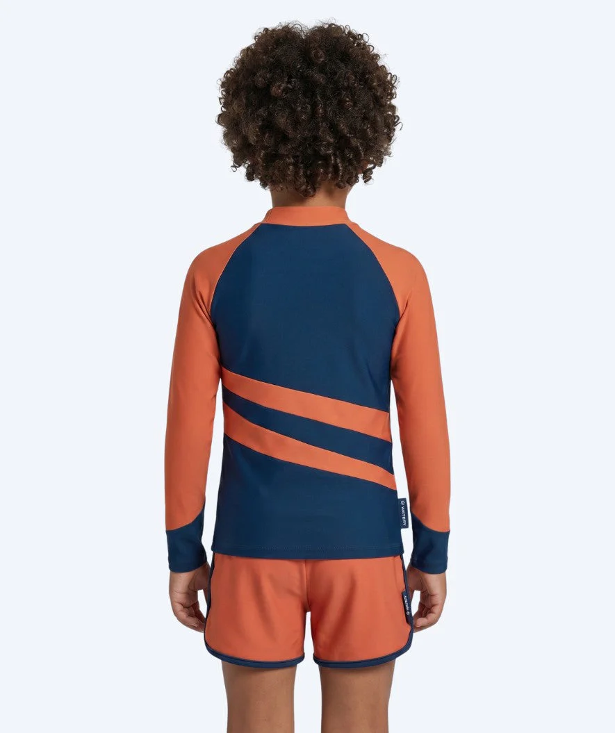 Watery UV Shirt für Kinder - Manami Langarm Rashguard - Orange/Blau - Image 2