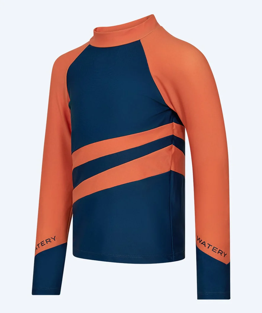 Watery UV Shirt für Kinder - Manami Langarm Rashguard - Orange/Blau - Image 6