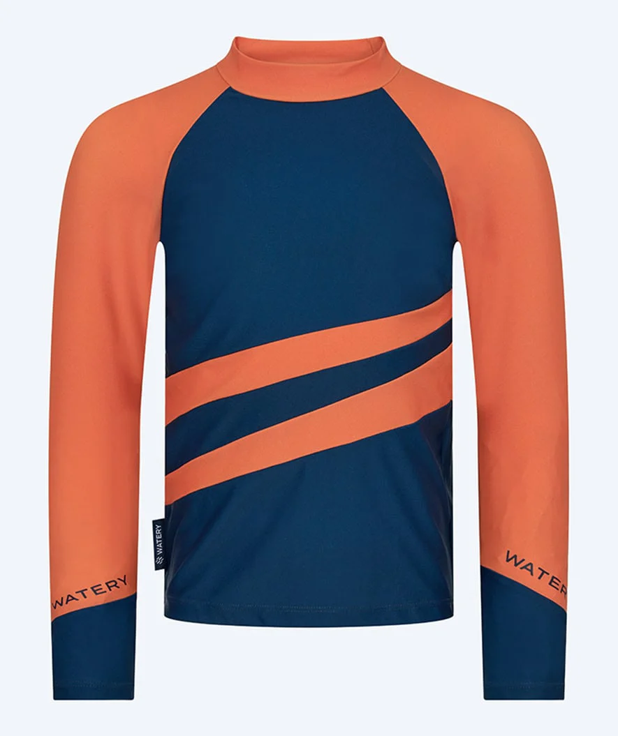 Watery UV Shirt für Kinder - Manami Langarm Rashguard - Orange/Blau - Image 7