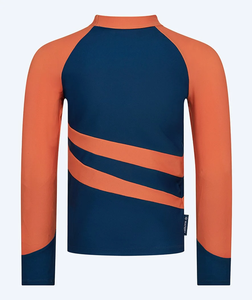 Watery UV Shirt für Kinder - Manami Langarm Rashguard - Orange/Blau - Image 8