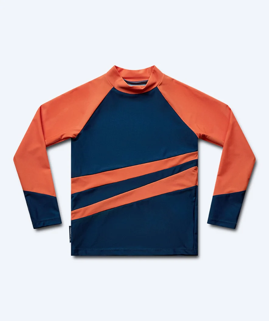 Watery UV Shirt für Kinder - Manami Langarm Rashguard - Orange/Blau - Image 9