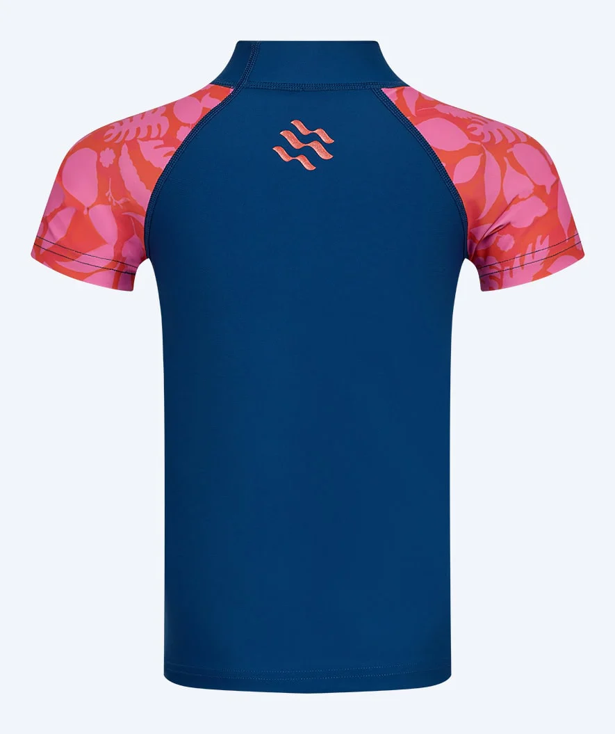 Watery UV Shirt für Kinder - Osiris Kurzarm Rashguard - Rosa/Donkerblau - Image 2