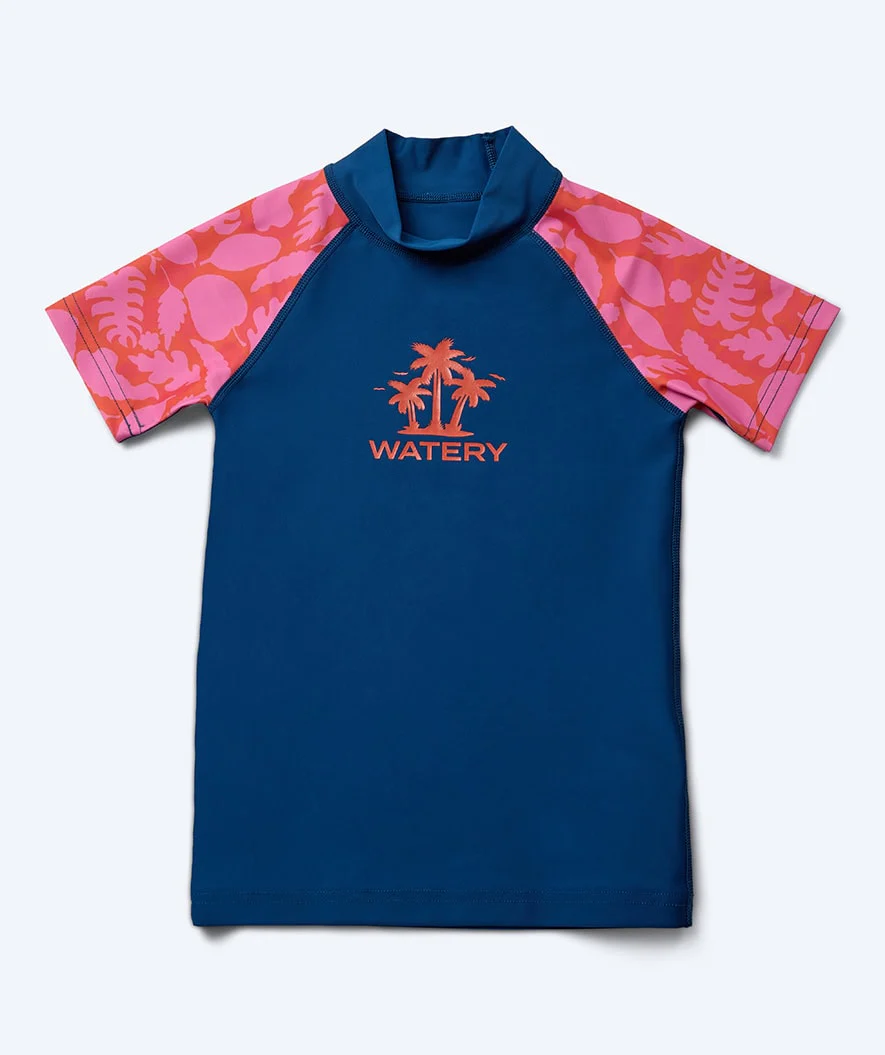 Watery UV Shirt für Kinder - Osiris Kurzarm Rashguard - Rosa/Donkerblau - Image 4