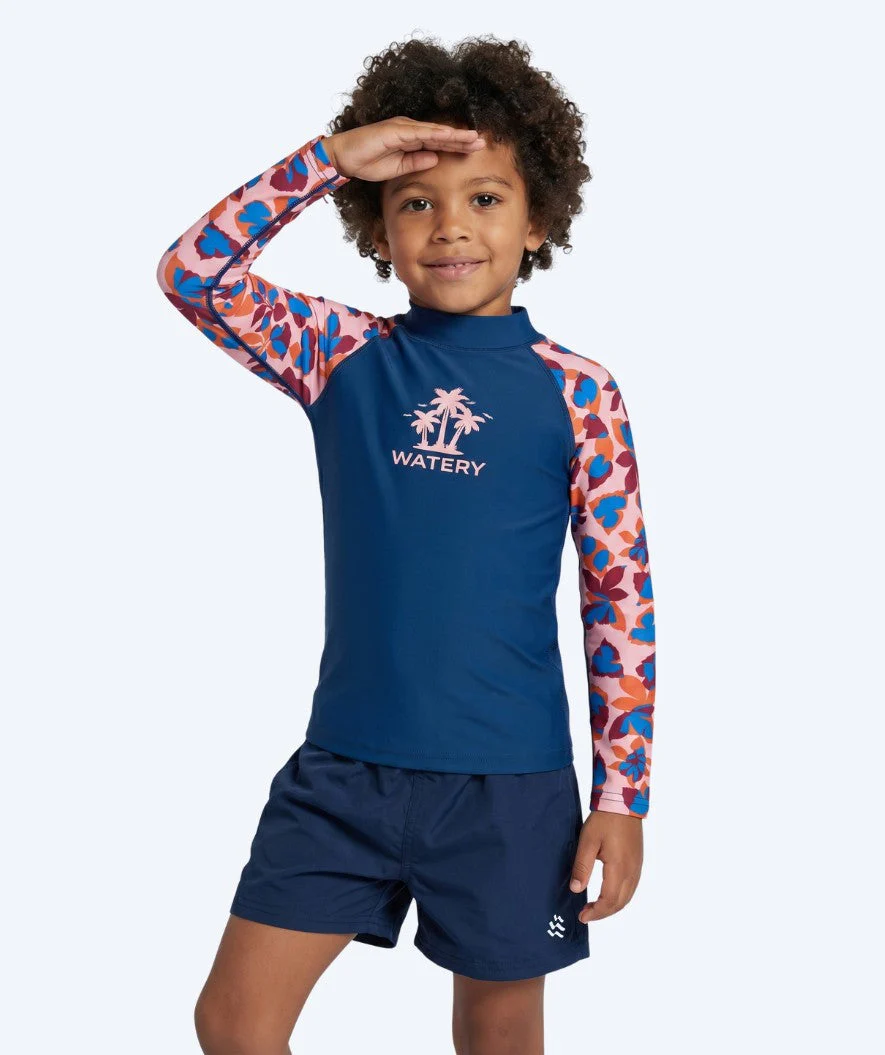 Watery UV Shirt für Kinder - Osiris Langarm Rashguard - Hellrosa/Donkerblau