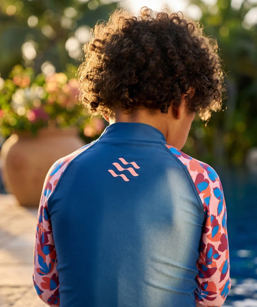 Watery UV Shirt für Kinder - Osiris Langarm Rashguard - Hellrosa/Donkerblau - Image 5